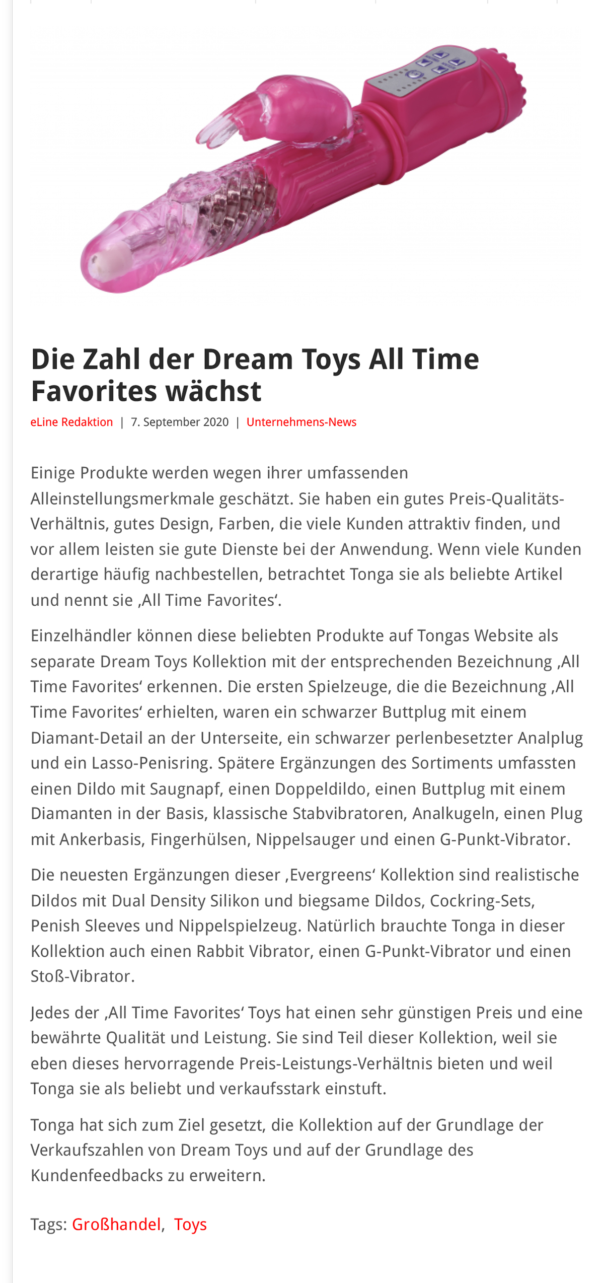 2020-09 eLine Online - Dream Toys All Time Favorites